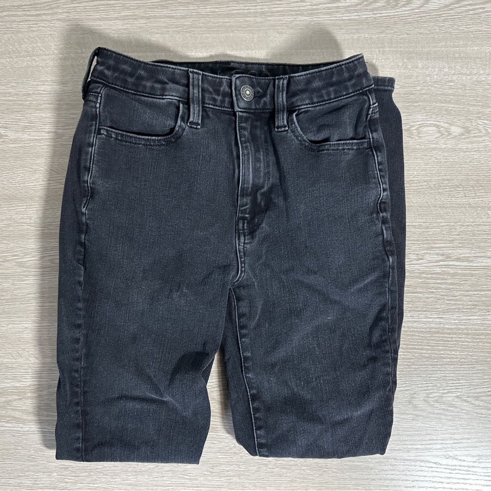 American Eagle Jeans Women 4 Short Black Hi Rise Jegging Skinny Denim